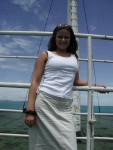Amber on ferry with hair down