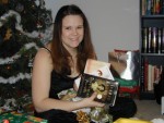 Amber w books from Dad and Nan