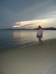 Amber walking along Ban Maenam Beach