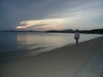 Amber walking along Maenam beach