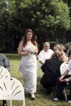 Amber walking down aisle