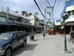 Amber walking down the street in Chaweng