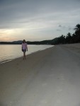 Amber walking towards me on Maenam beach