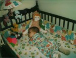 Amber supposed to be sleepin 2 and a half mon
