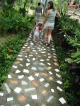 Amber and Erik on walkway at Bungalows