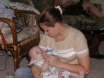 Auntie feeding Anna