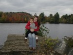 Erik and Mommy sit by the lake