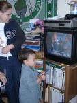 Erik watching himself on TV - 2