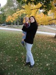 Mommy and Erik under a tree