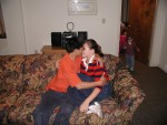 Tee and Amber kissing