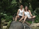 Teera and Amber on elephant trek