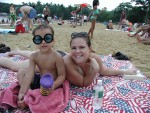 Winnipesaukee - Erik and Mommy on beach